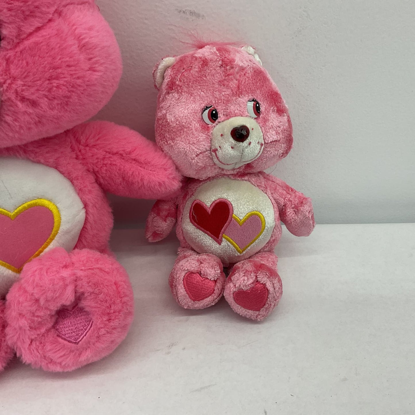 Care Bears Pink Love A Lot Stuffed Animal Hearts Plush Toy Lot - Warehouse Toys