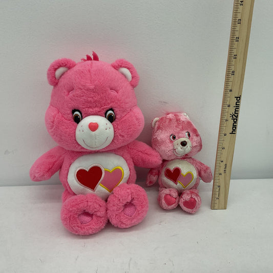 Care Bears Pink Love A Lot Stuffed Animal Hearts Plush Toy Lot - Warehouse Toys