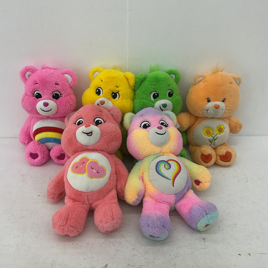 Care Bears Pink Orange Green Yellow Flower heart Plush Stuffed Animal Lot - Warehouse Toys