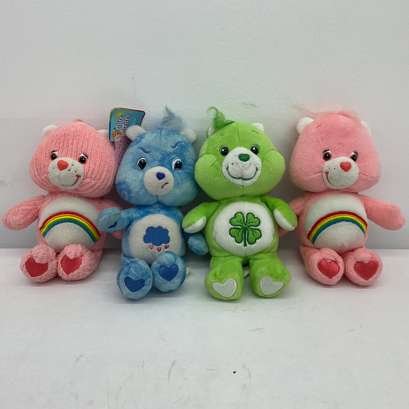 Care Bears Pink Stuffed Animal Plush Toy Lot Rainbow Clover Grumpy Cloud - Warehouse Toys