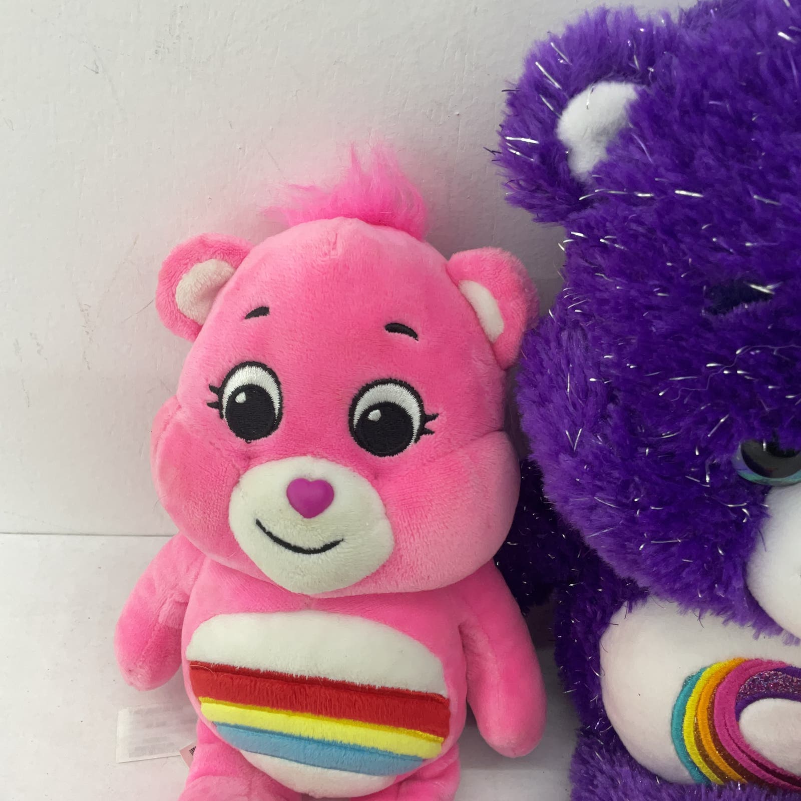 Care Bears Plush Stuffed Animal Toy Lot Pink Purple Green - Warehouse Toys