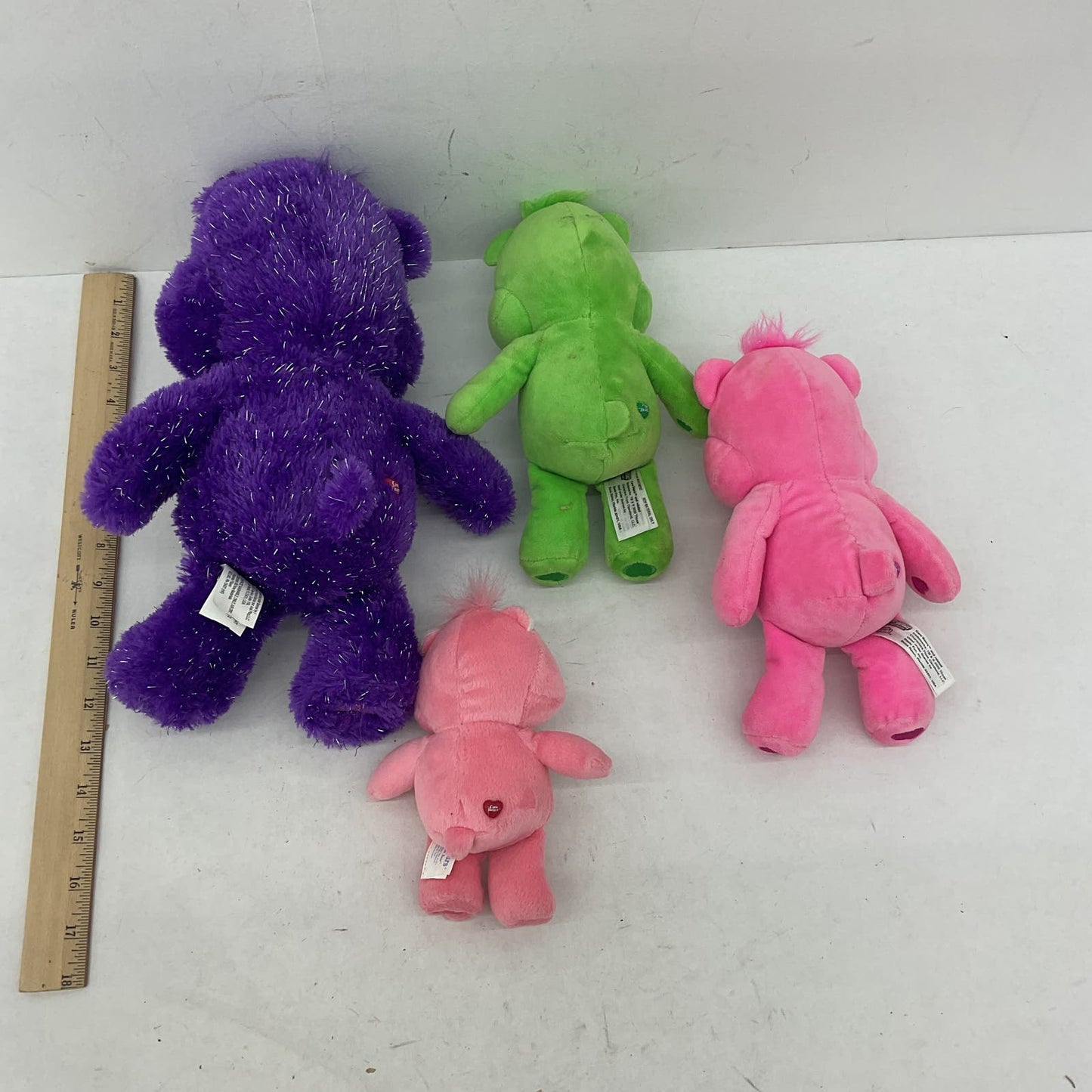 Care Bears Plush Stuffed Animal Toy Lot Pink Purple Green - Warehouse Toys