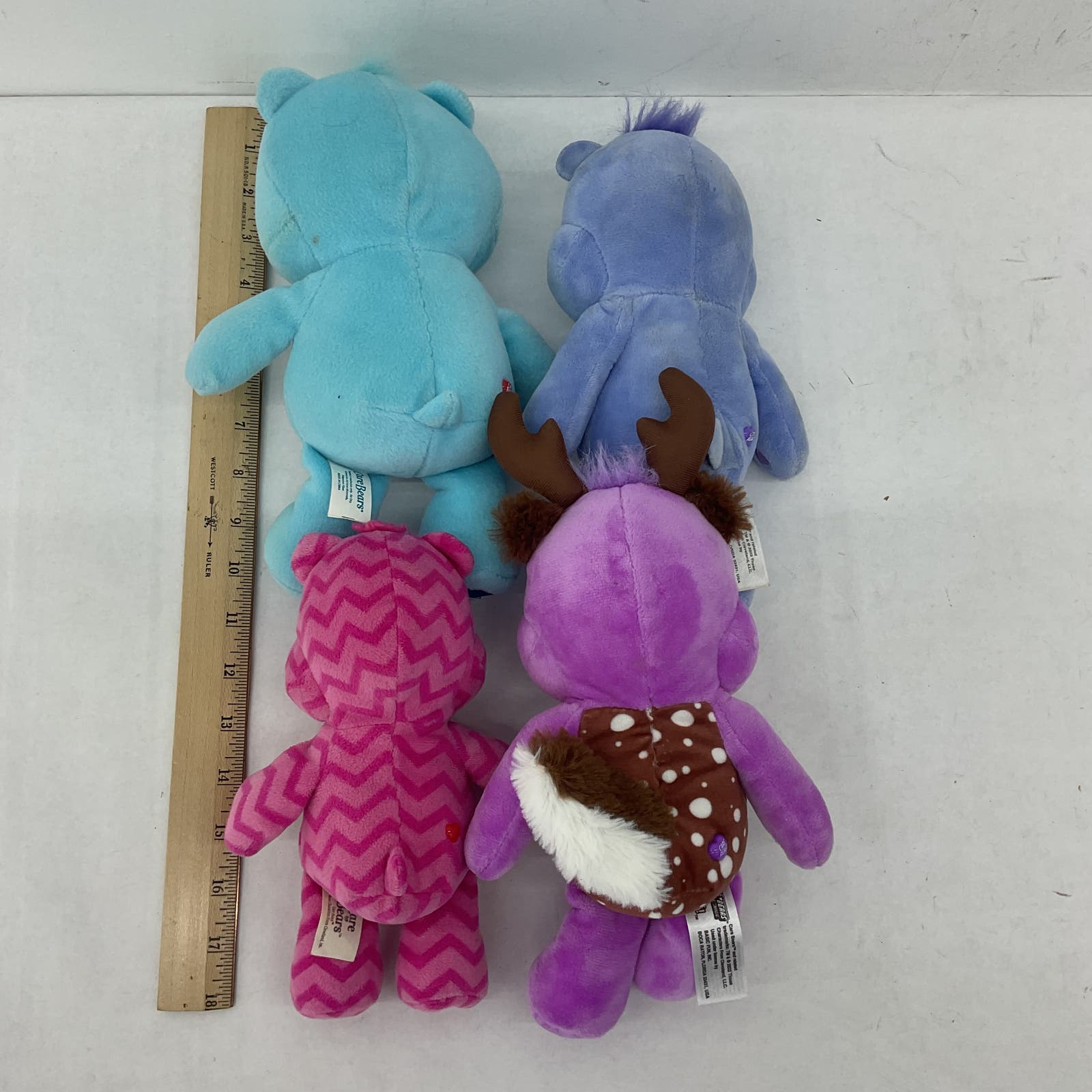 Care Bears Purple Blue Heart Rainbow Moon Stuffed Animal Plush Lot - Warehouse Toys