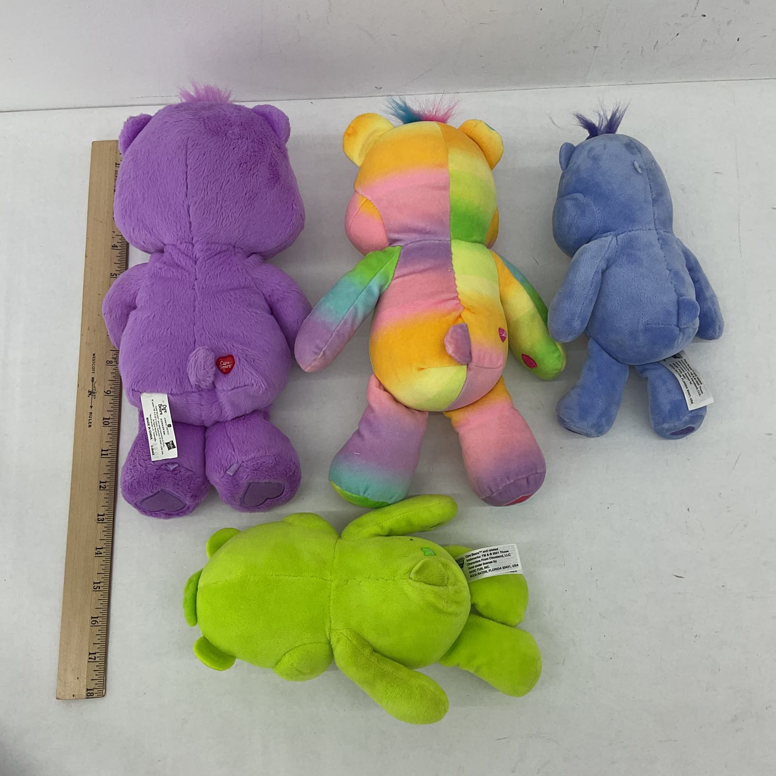 Care Bears Purple Blue Tie Die Green Stuffed Animal Plush Lot Kite - Warehouse Toys