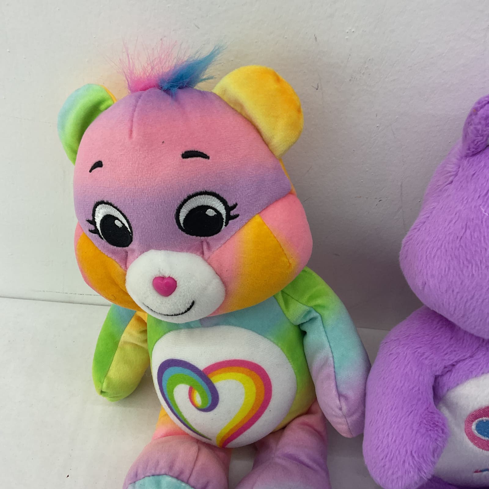 Care Bears Purple Blue Tie Die Green Stuffed Animal Plush Lot Kite - Warehouse Toys