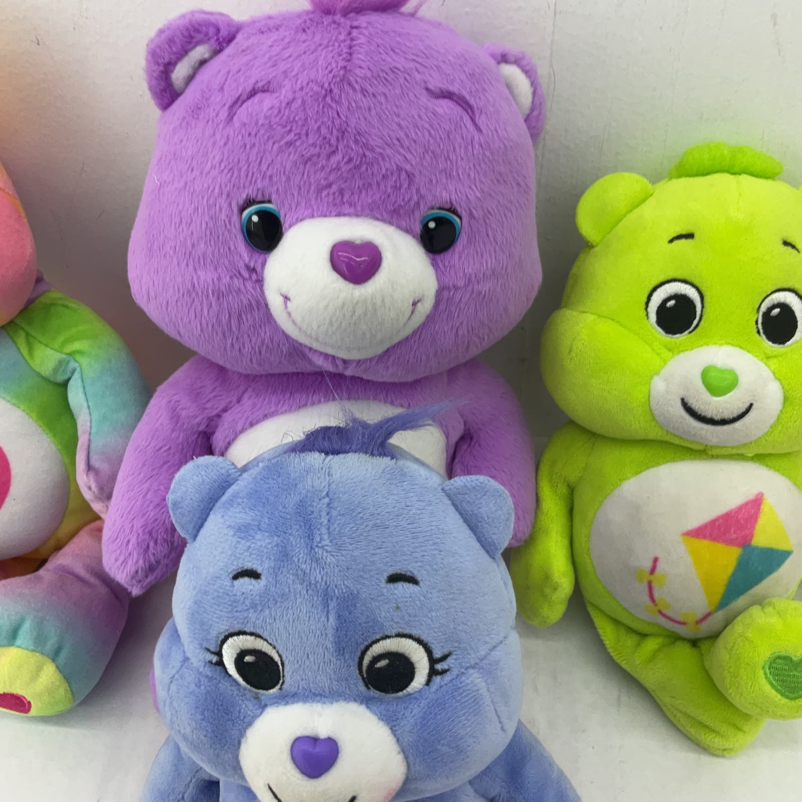 Care Bears Purple Blue Tie Die Green Stuffed Animal Plush Lot Kite - Warehouse Toys