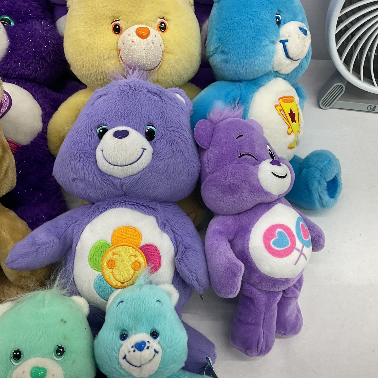 Care Bears Purple Blue Yellow Green Pink Rainbow Toy Stuffed Animals Lot - Warehouse Toys