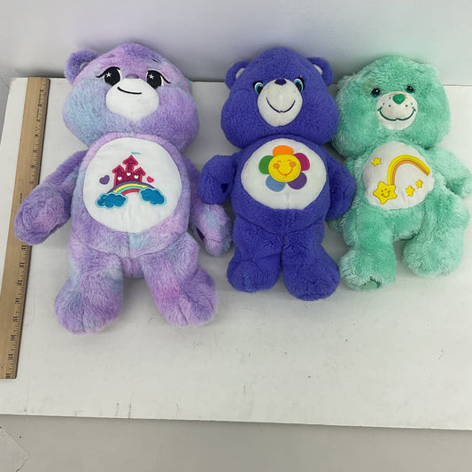 Care Bears Purple Green Stuffed Animal Plush Lot Star Flower - Warehouse Toys