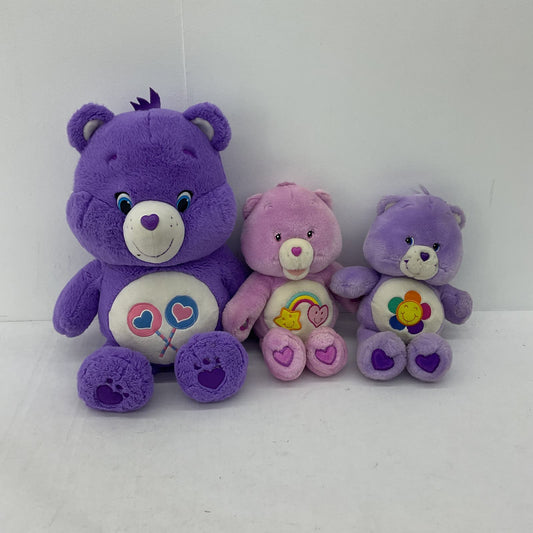 Care Bears Purple Pink Flower Star Heart Stuffed Animal Plush Toy Lot - Warehouse Toys