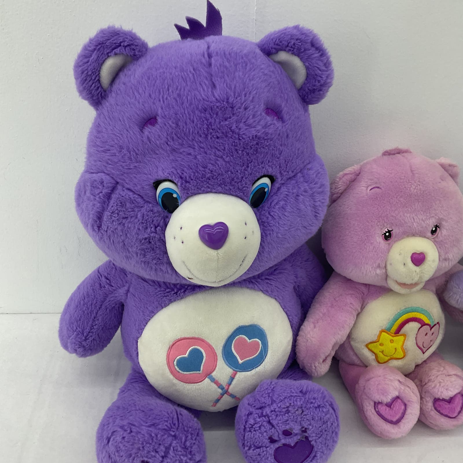 Care Bears Purple Pink Flower Star Heart Stuffed Animal Plush Toy Lot - Warehouse Toys