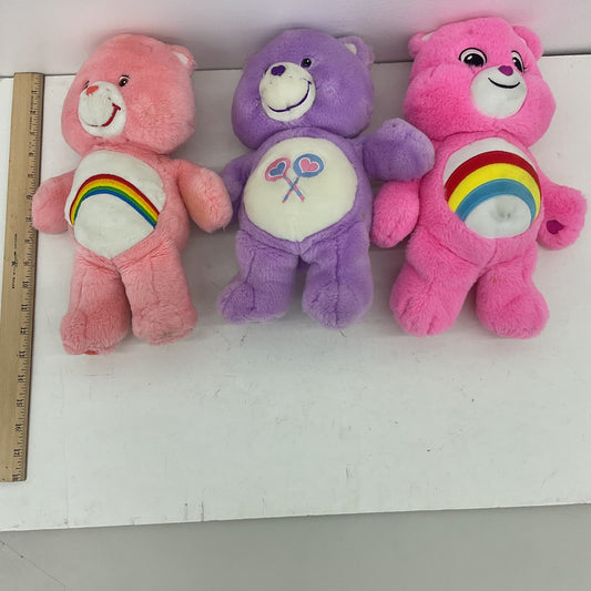 Care Bears Purple Pink Stuffed Toy Plush Lot Rainbow - Warehouse Toys