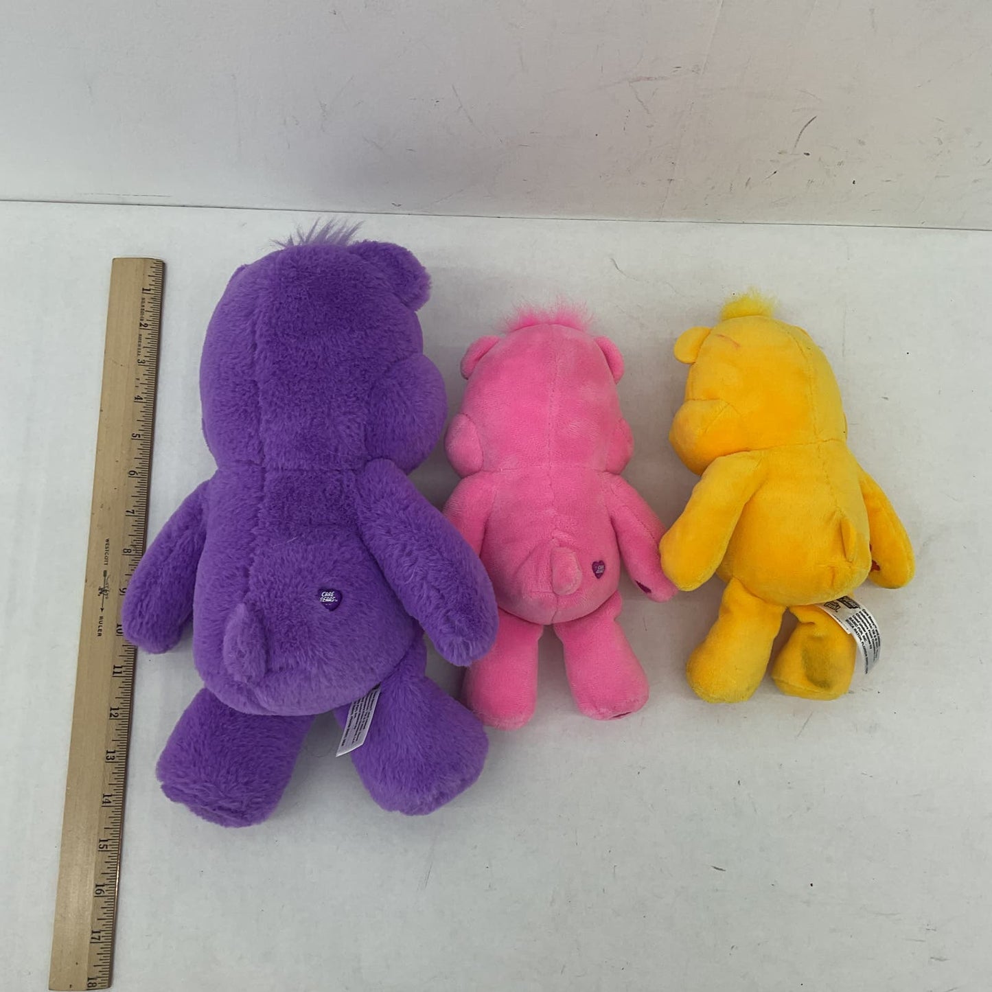 Care Bears Purple Pink Yellow Star Rainbow Heart Stuffed Toy Plush Toy Lot - Warehouse Toys