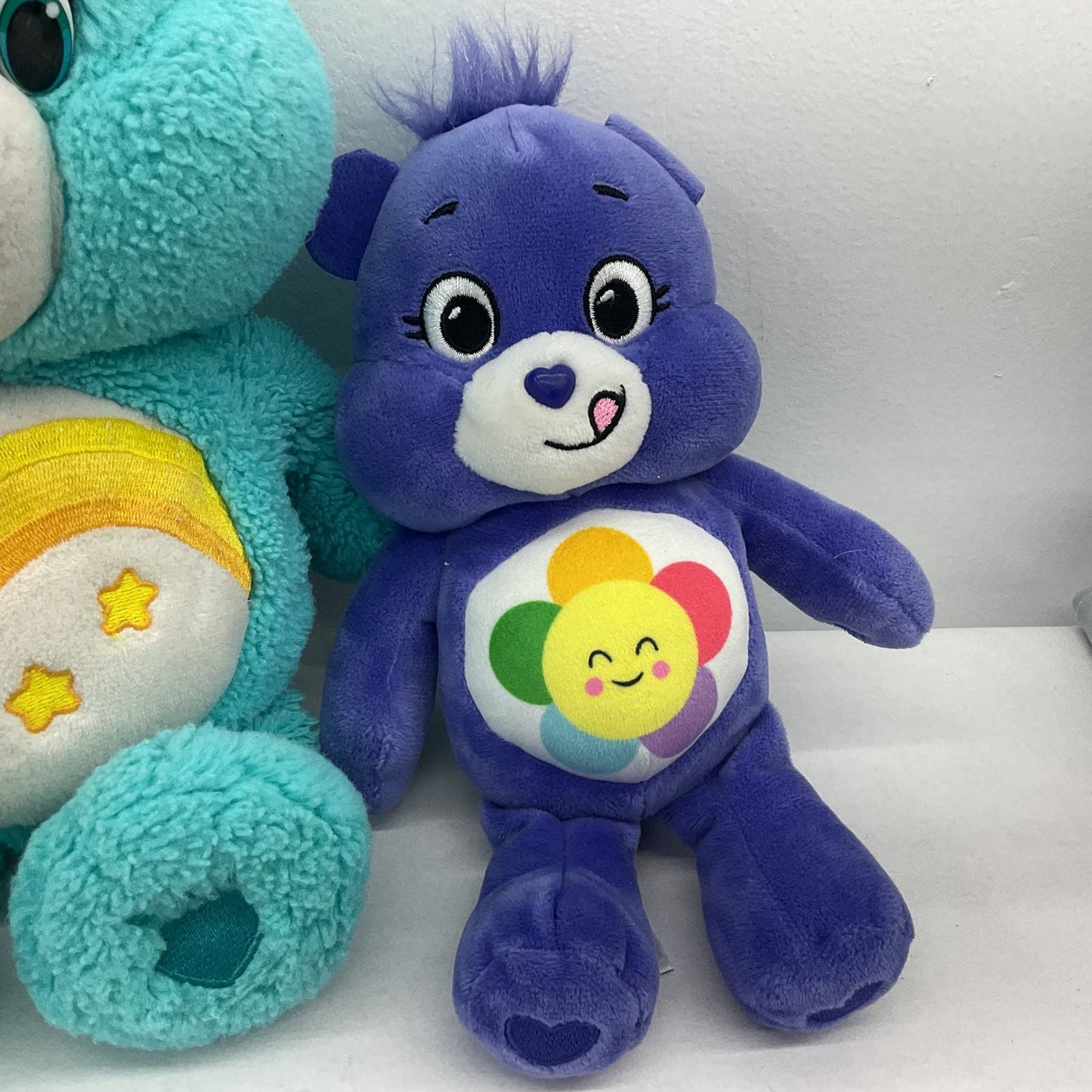 Care Bears Purple Stuffed Animal Sun Star Flower Yellow Purple Blue - Warehouse Toys