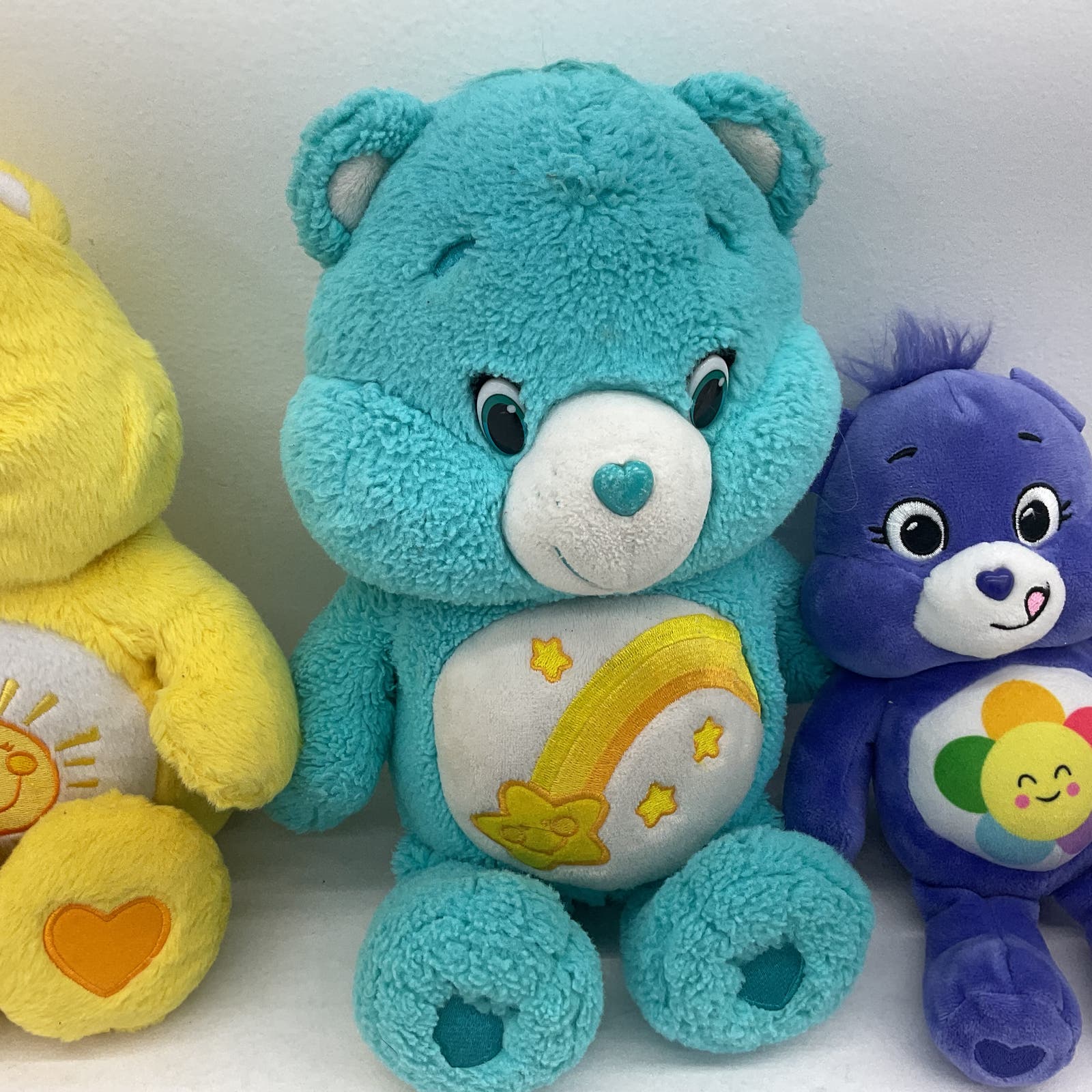 Care Bears Purple Stuffed Animal Sun Star Flower Yellow Purple Blue - Warehouse Toys