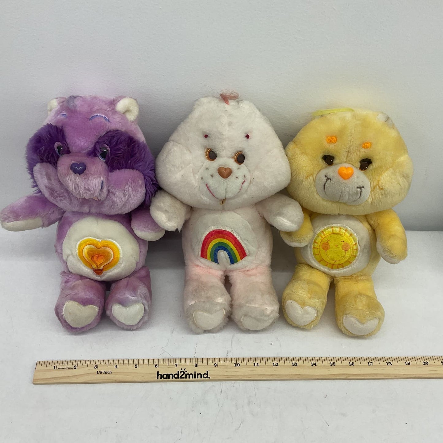 Care Bears Purple Stuffed Animal Toy Sun Rainbow Raccoon Yellow - Warehouse Toys