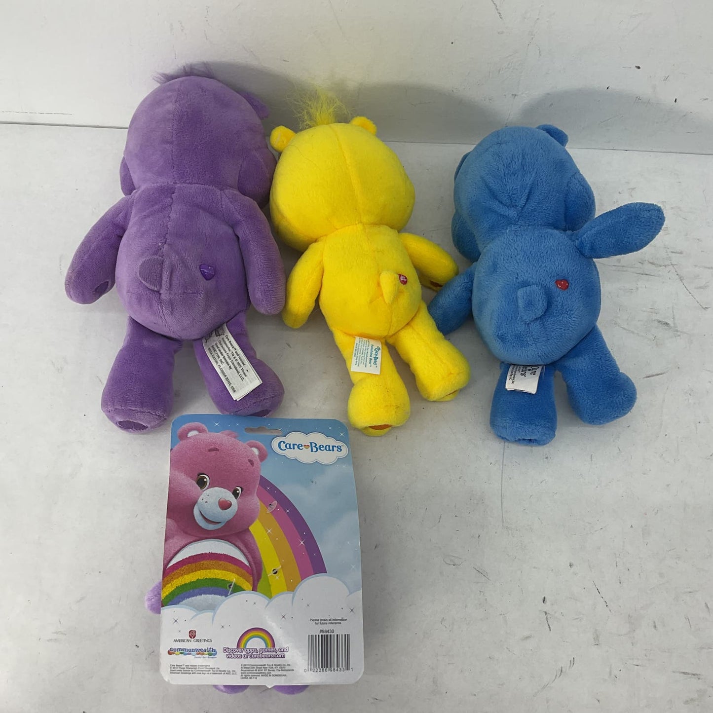 Care Bears Purple Yellow Grumpy Stuffed Animal Toy Lot - Warehouse Toys