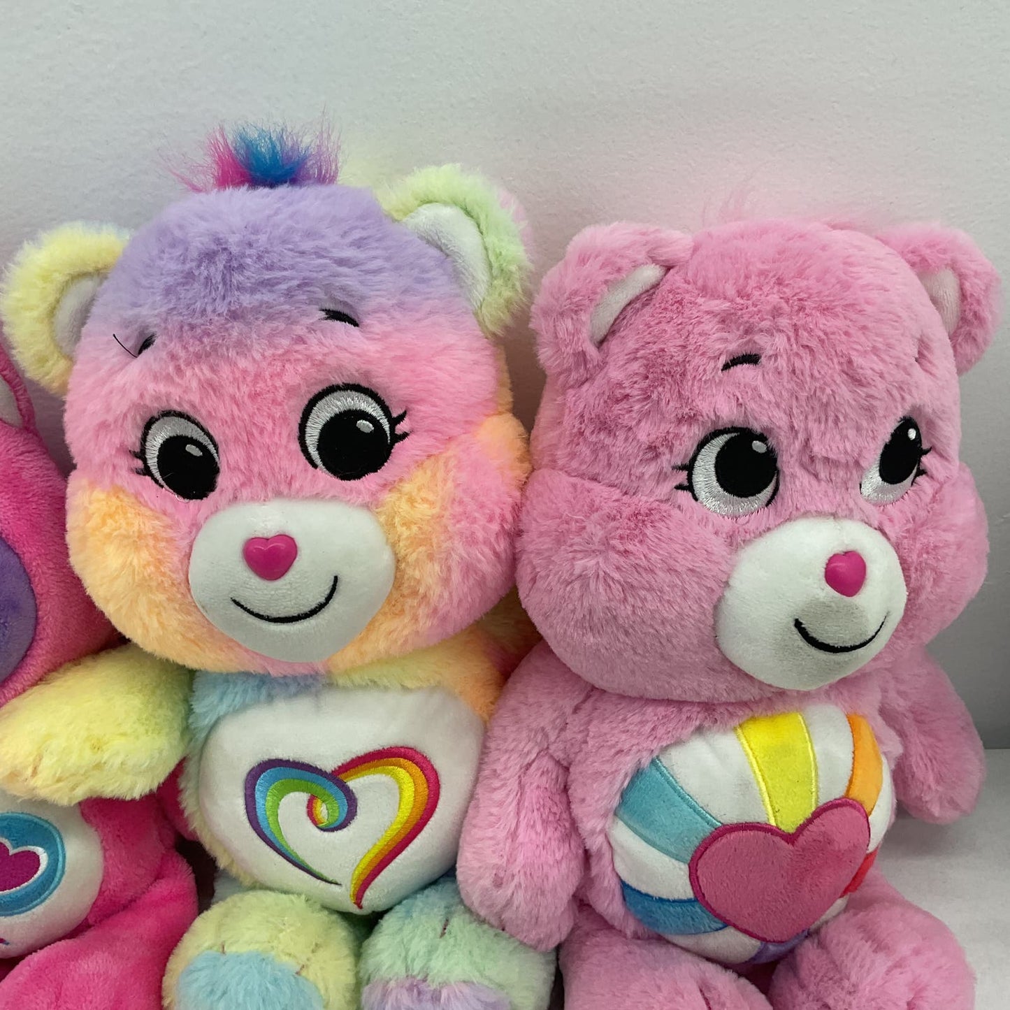 Care Bears Stuffed Animal Green Purple Pink Clover Hearts - Warehouse Toys