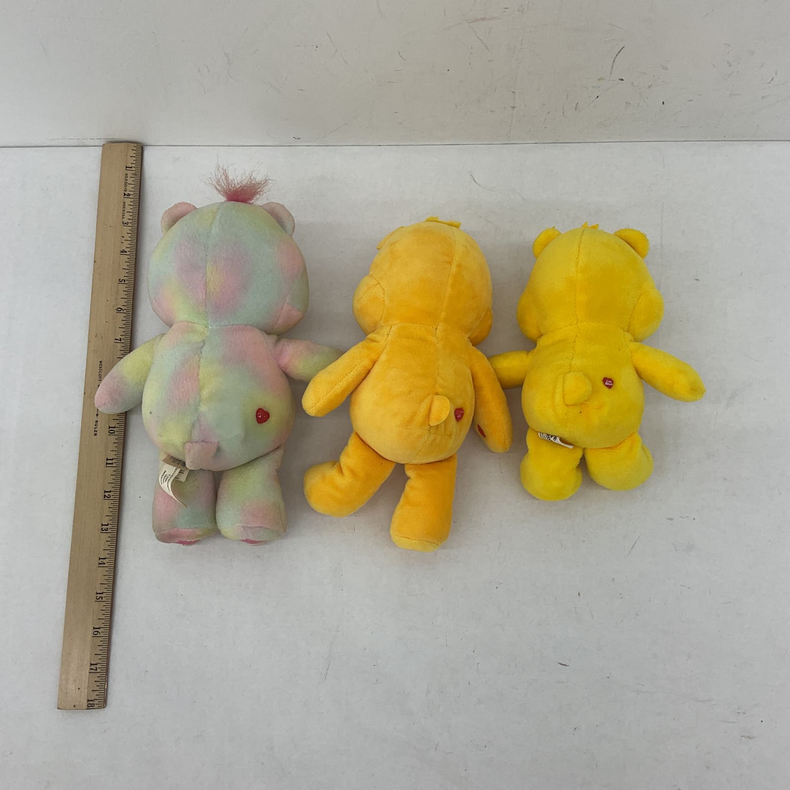 Care Bears Stuffed Animal Plush Toy Lot Heart Star Sun Yellow Orange - Warehouse Toys