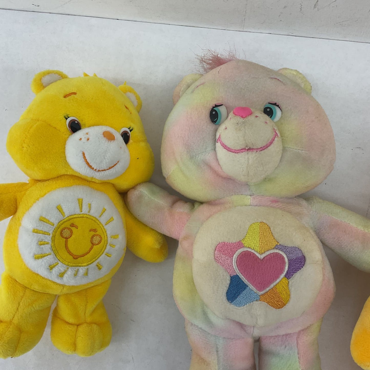 Care Bears Stuffed Animal Plush Toy Lot Heart Star Sun Yellow Orange - Warehouse Toys