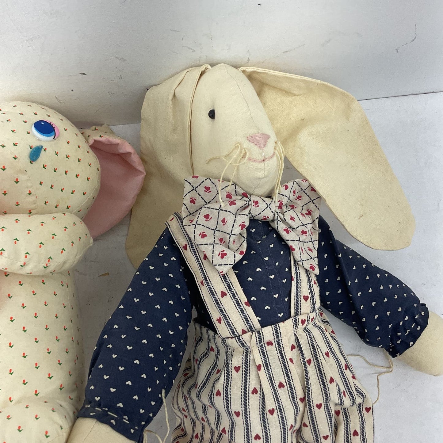 Country Home Style Cloth Doll Bunny Rabbit Girl Doll Stuffed Animal Toy Lot - Warehouse Toys