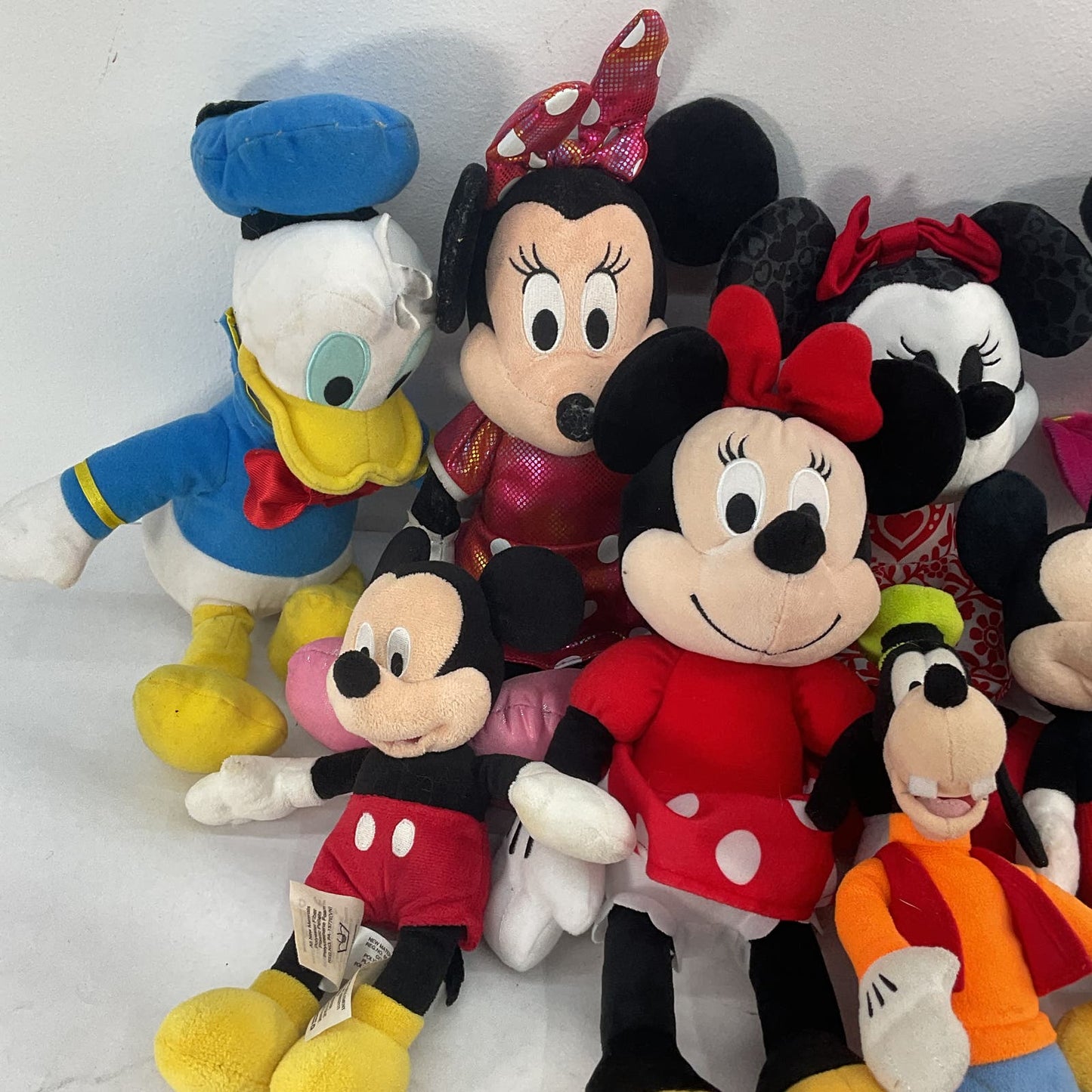 CUTE Used LOT Disney Character Plush Dolls Mickey Minnie Mouse Pluto Donald - Warehouse Toys