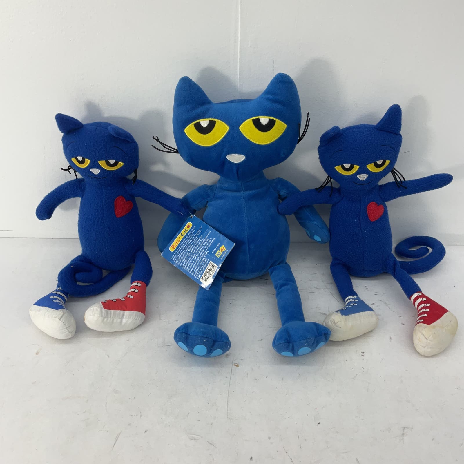 Cute USED LOT Pete the Cat Blue Kitty Character Plush Dolls Kohl's Cares - Warehouse Toys