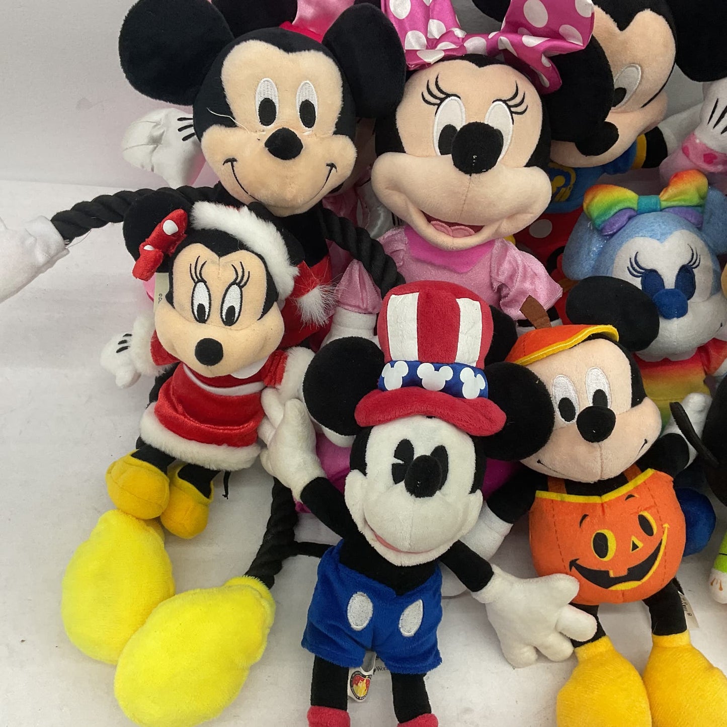 Disney Minnie Mickey Mouse Stuffed Animal Toy Lot Uncle Sam Pumpkin - Warehouse Toys