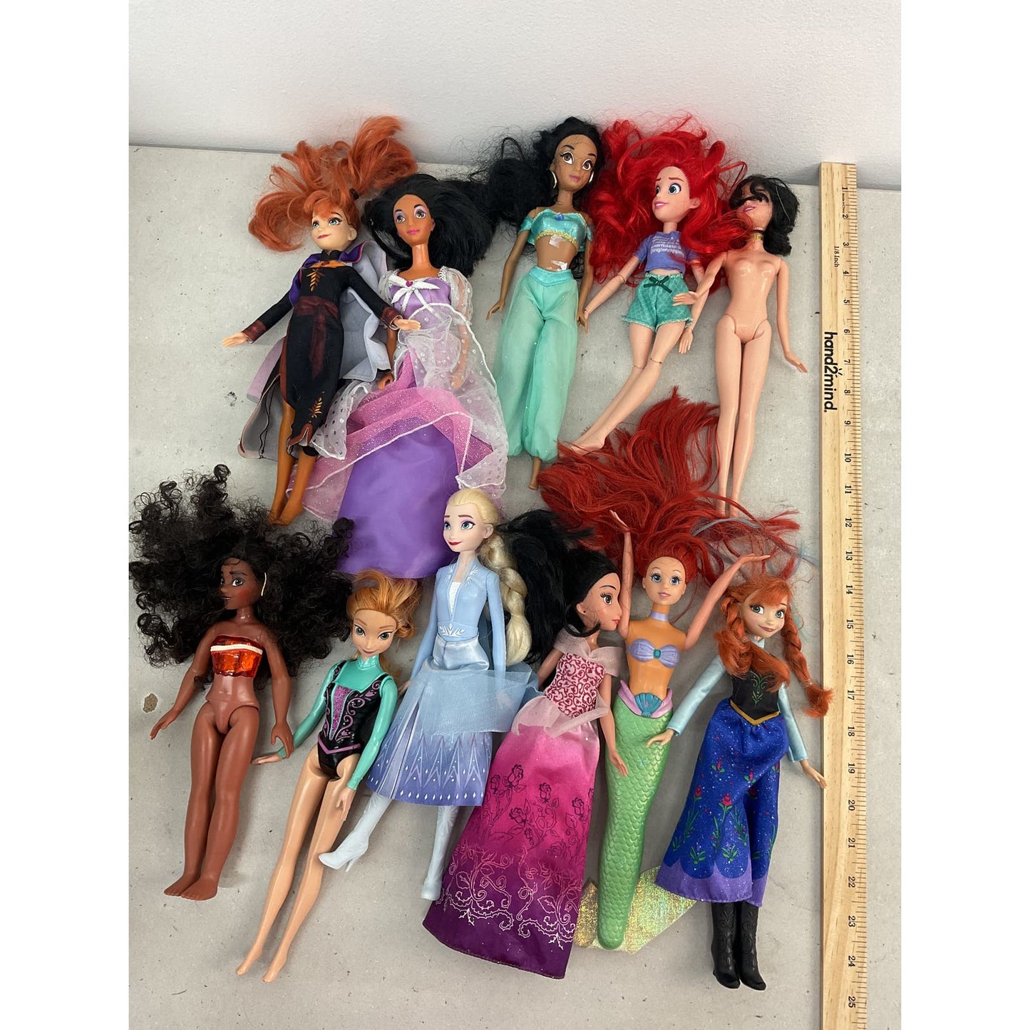 Disney Princess Doll Figure Toy Lot Ariel Little Mermaid Muana Frozen - Warehouse Toys