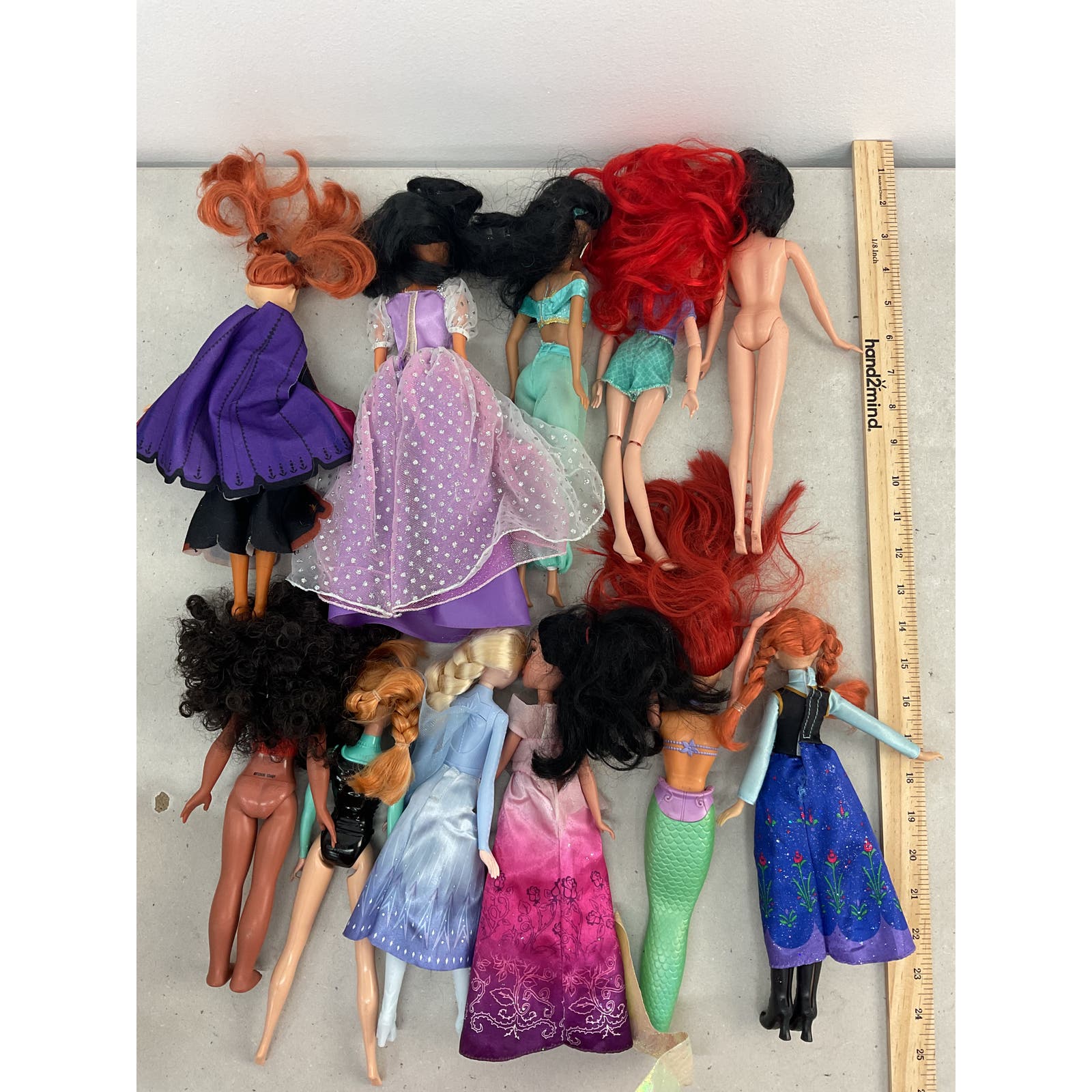 Disney Princess Doll Figure Toy Lot Ariel Little Mermaid Muana Frozen - Warehouse Toys