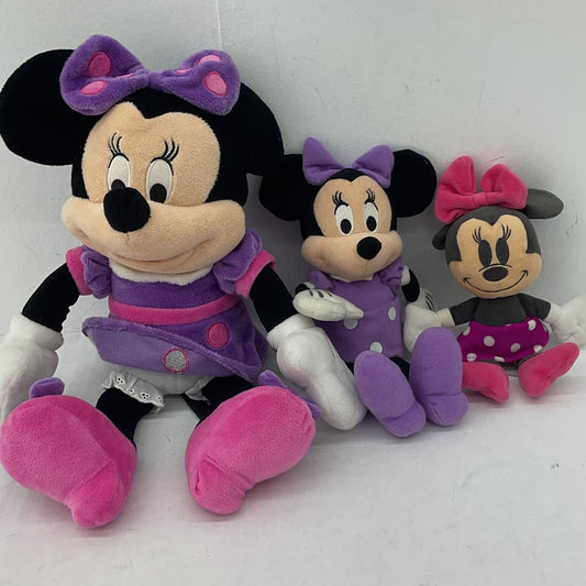 Disney Purple Pink Minnie Mouse Stuffed Animal Polka Dot Dress - Warehouse Toys