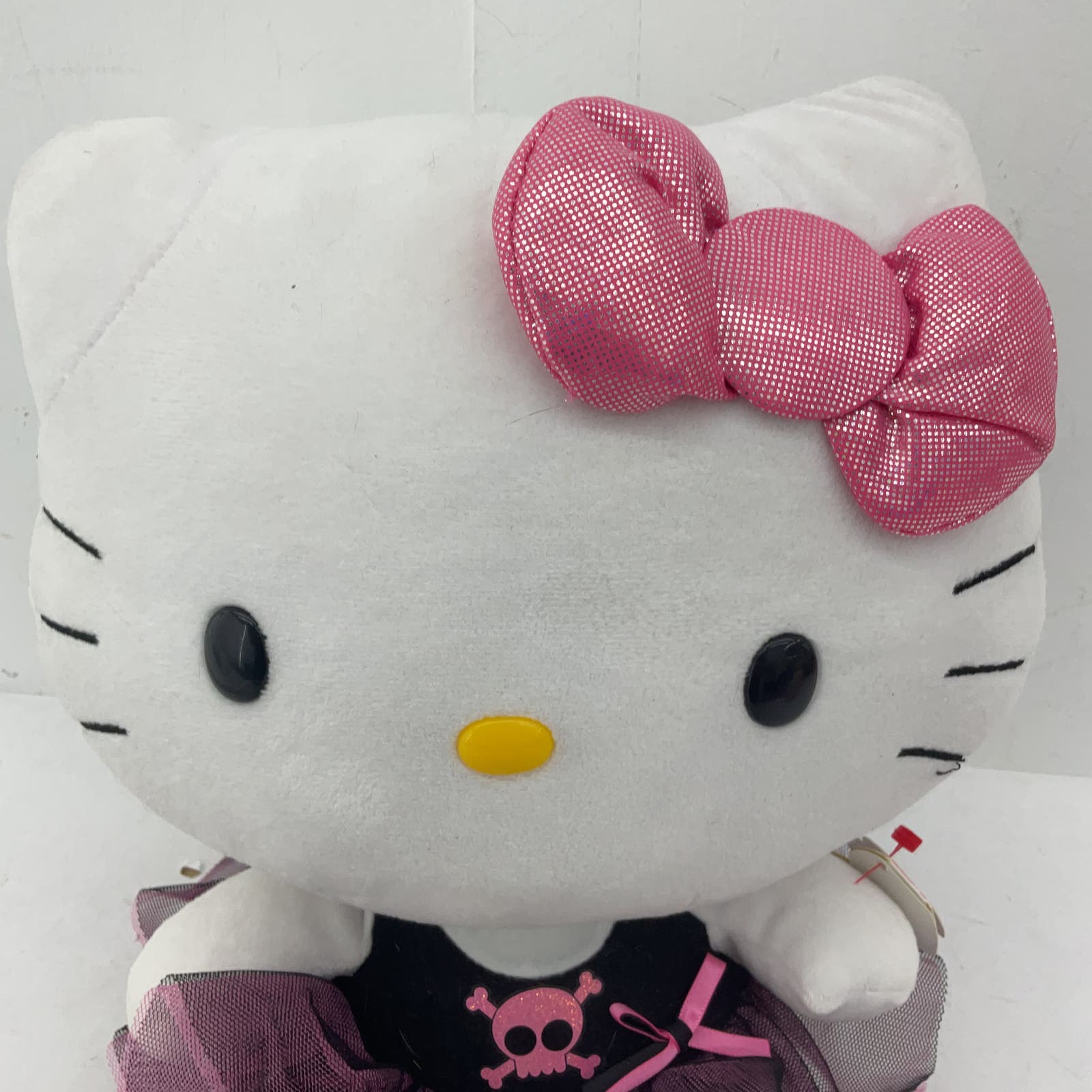 Hello Kitty TY Black Pink Skull Crossbones Dress Stuffed Animal Plush - Warehouse Toys