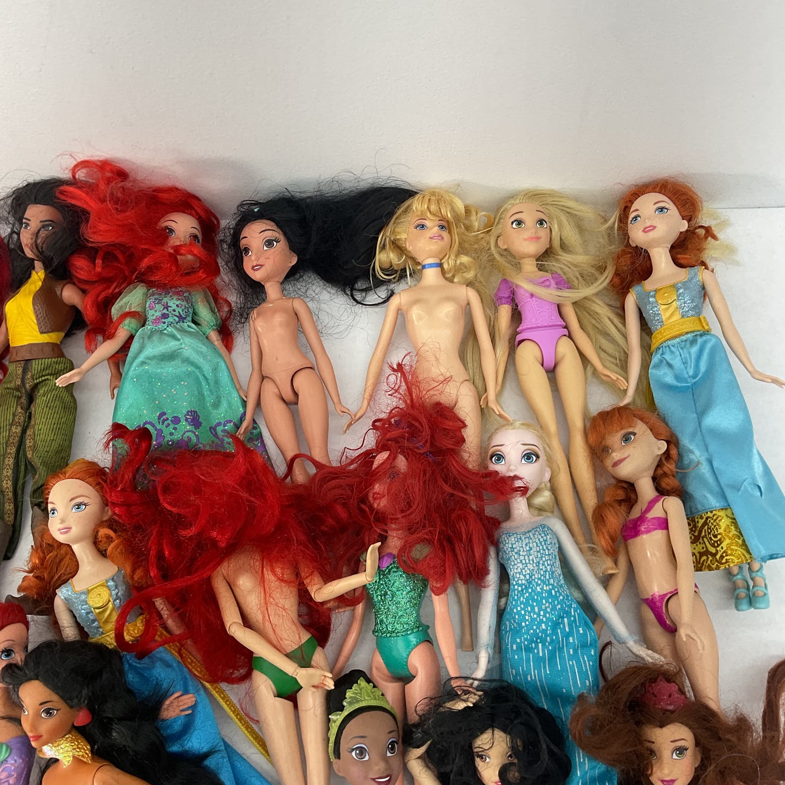 Loose Mixed Used LOT Disney Princess Character Fashion Dolls Moana Mulan Ariel - Warehouse Toys