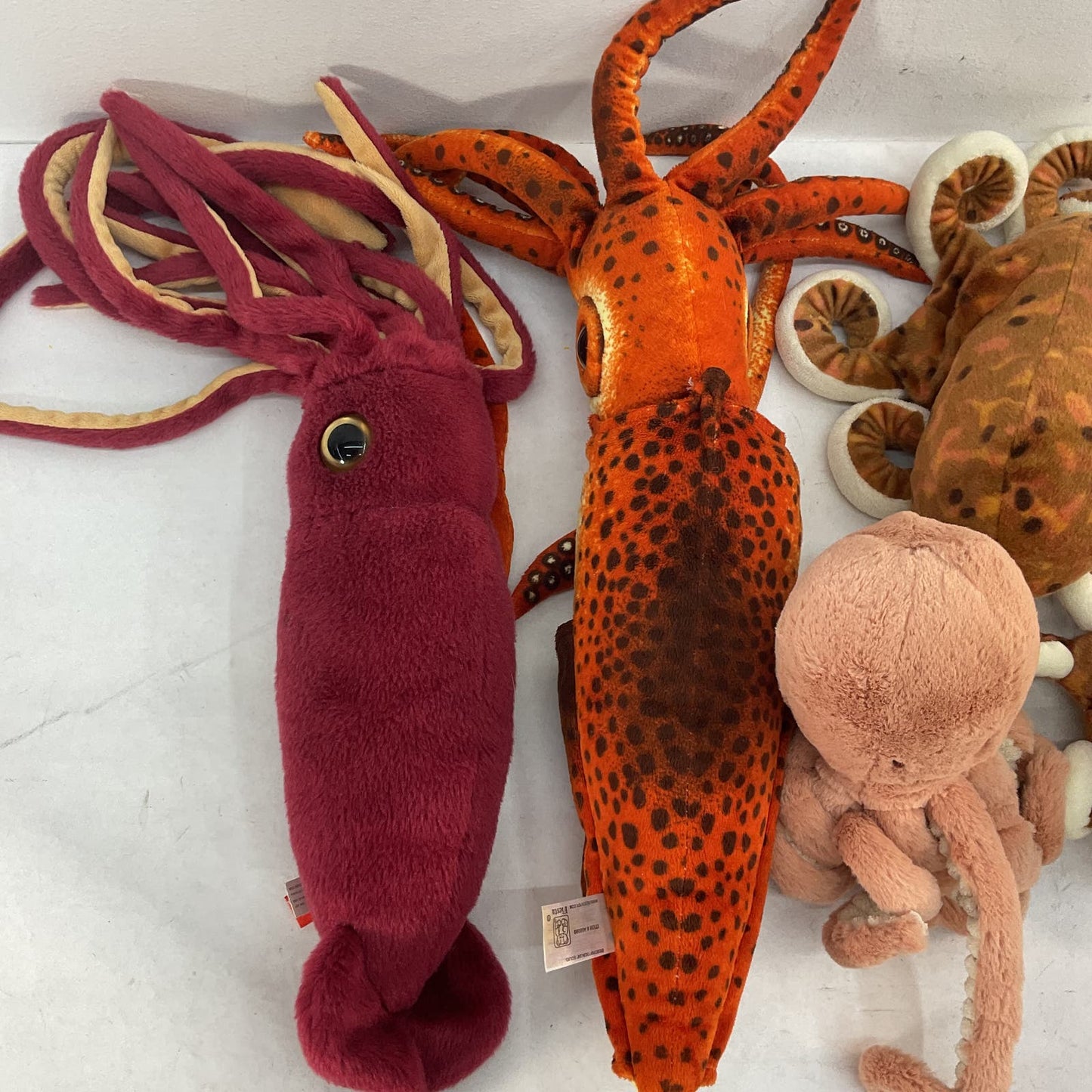 LOT 5 Wild Republic Stuffed Animal Plush Toy Figures Octopus Squid Sea Creatures - Warehouse Toys